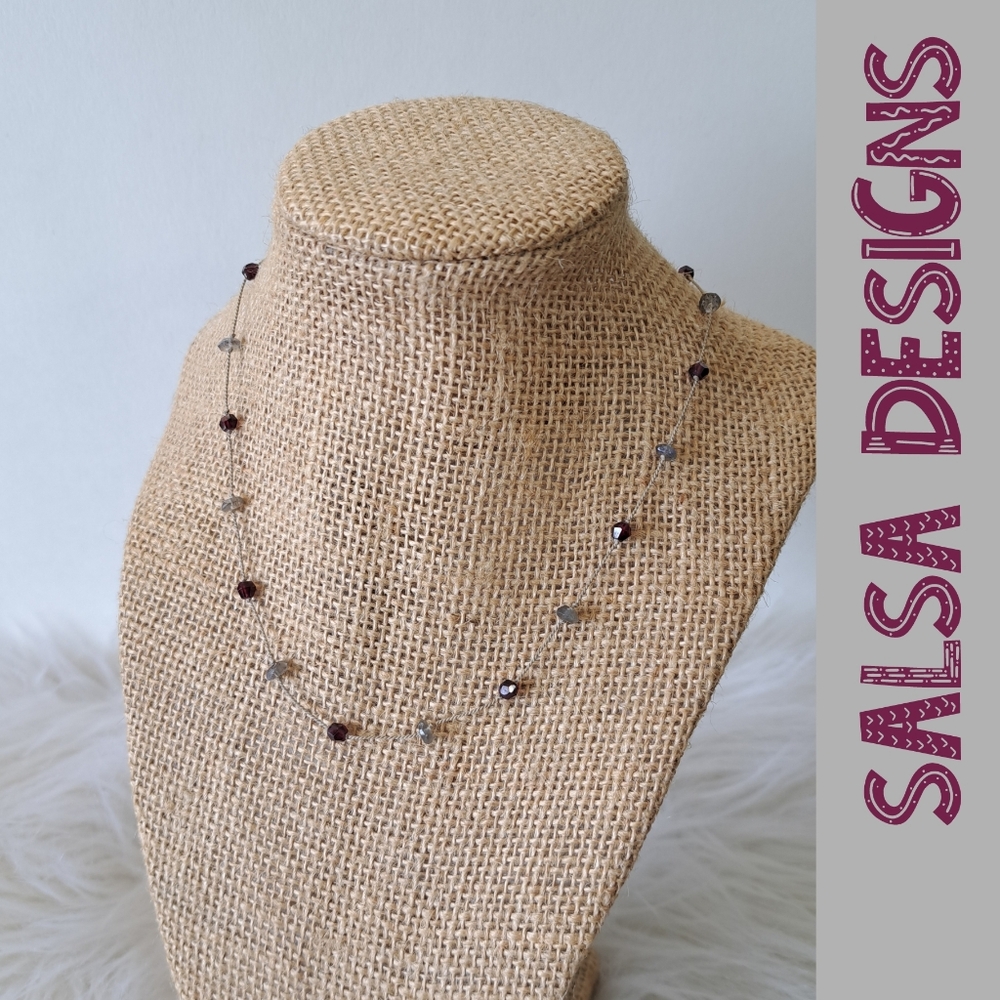 Garnet & Smoky Quartz choker